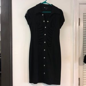 Carole Little black buttoned down dress